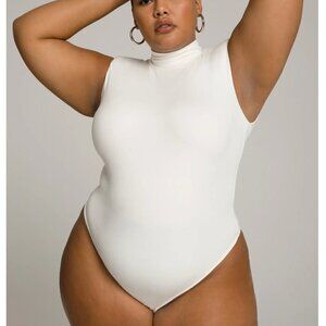 Good American Mock Neck Power Bodysuit Ivory